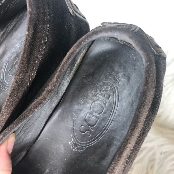 Tod's Brown Suede Driving Moccasin Loafers Slip-on 7.5 8.5 US‎ - Picture 3 of 12